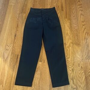 ZARA BLACK PLEATED HIGH RISE PANTS IN SIZE XS